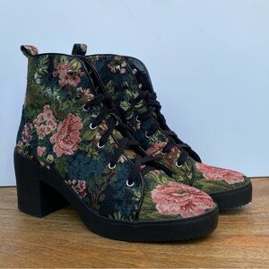 Steve Madden Floral Lace-Up Boots
